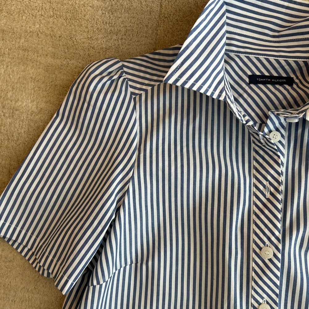 Tommy Hilfiger Striped Short Puff Sleeve Dress - Picture 3 of 3
